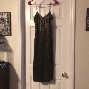 Gold and black slip dress